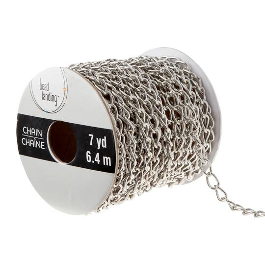 6 Pack: 7yd. Rhodium Curb Chain Spool by Bead Landing&#x2122;